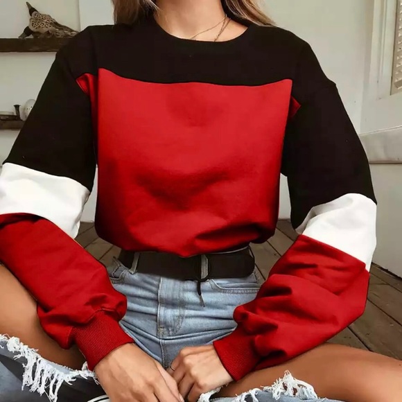 Colorblock crop sweatshirt - Picture 5 of 5